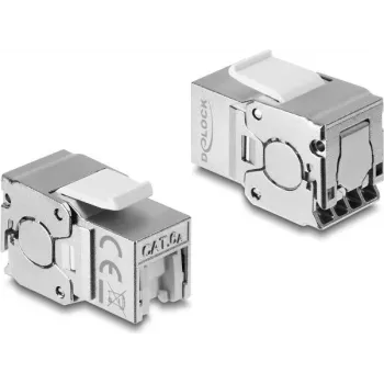 Delock modulo keystone RJ45 connettore femmina su LSA Cat.6A schermato, senza attrezzi, con protezione antipolvere