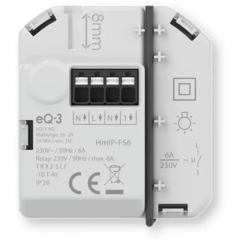 Homematic IP attuatore di commutazione da incasso 6A