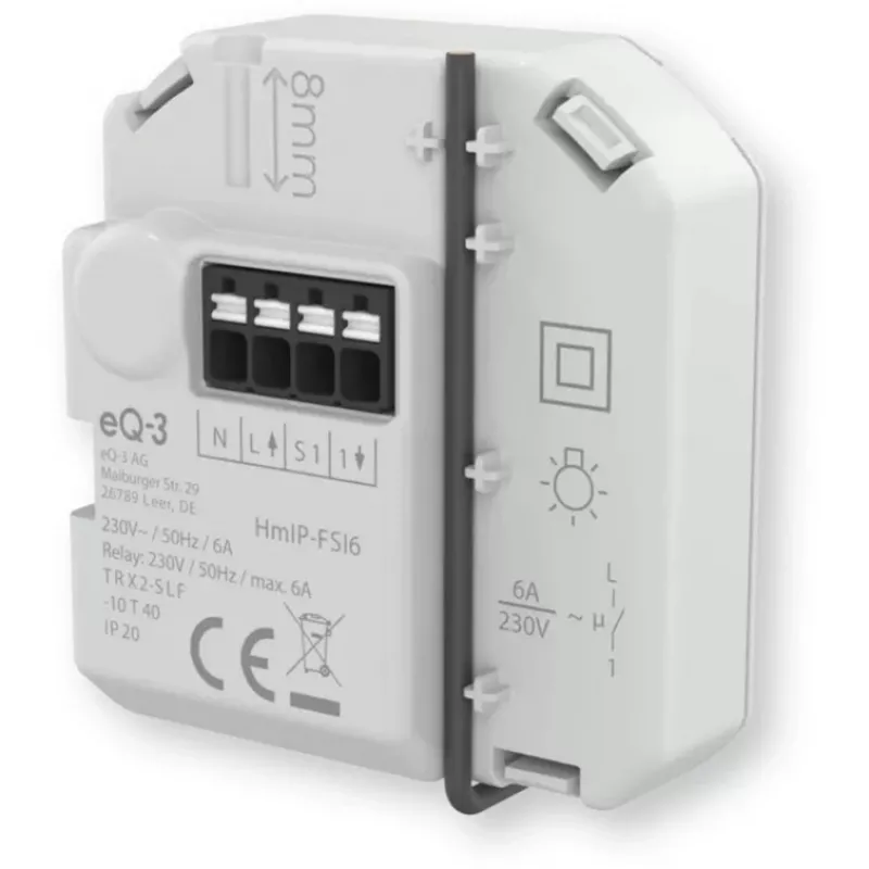 Homematic IP attuatore di commutazione da incasso con ingresso pulsante (6 A)