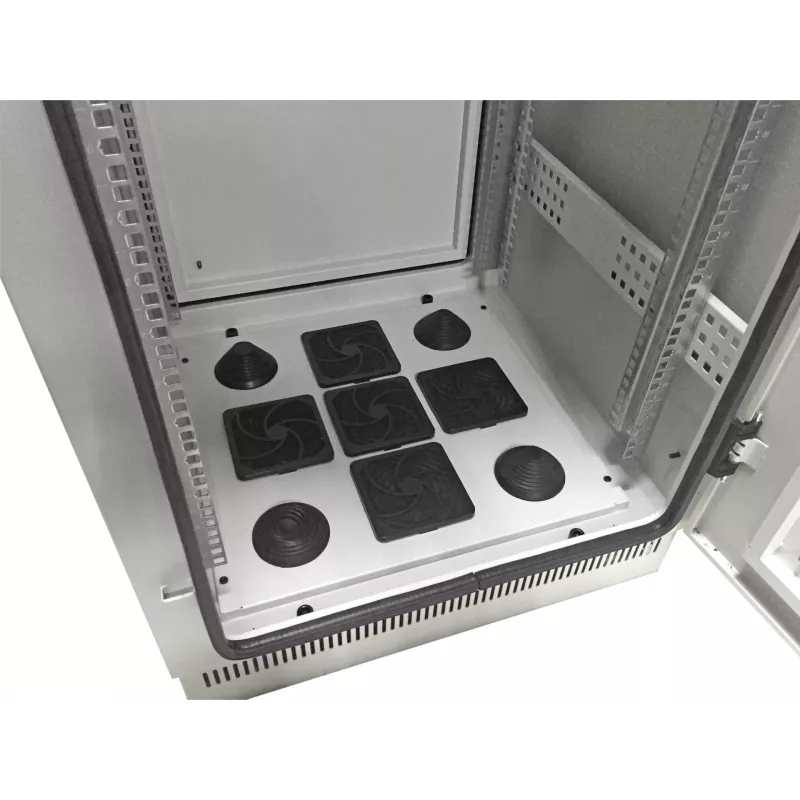 EFB Elektronik armadio di rete 19 inch IP55 24U 800x800 con basamento premontato, grigio chiaro RAL 7035