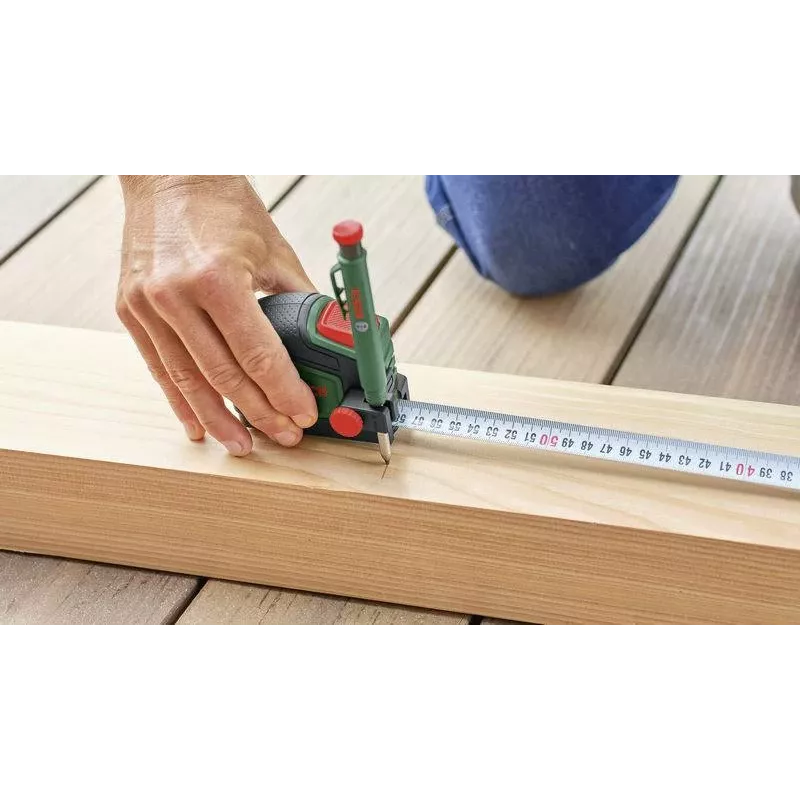Bosch 1600A03318 metro a nastro 5m con clip per matita (verde/nero)