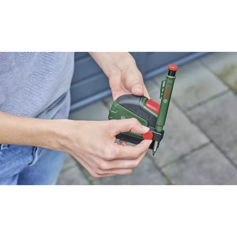 Bosch 1600A03318 metro a nastro 5m con clip per matita (verde/nero)