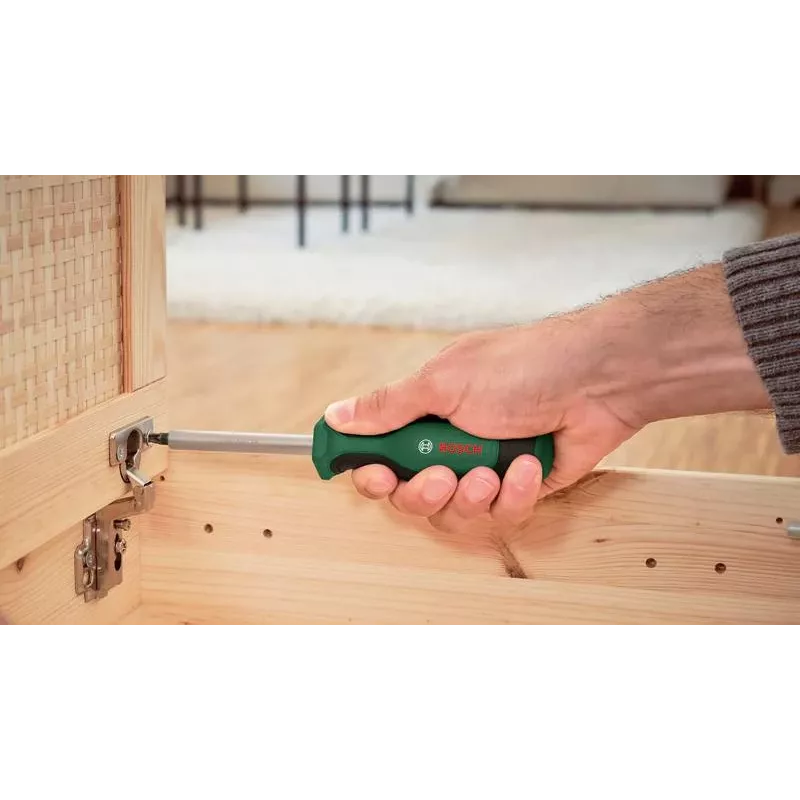 Bosch Starter set di utensili, 26 pezzi (verde/nero, con custodia in tessuto con zip)