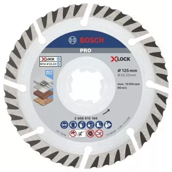 BOSCH POWERTOOLS PRO disco diamantato da taglio X-LOCK MultiMaterial, Ø 125 mm (2 pezzi, foro 22,23 mm)