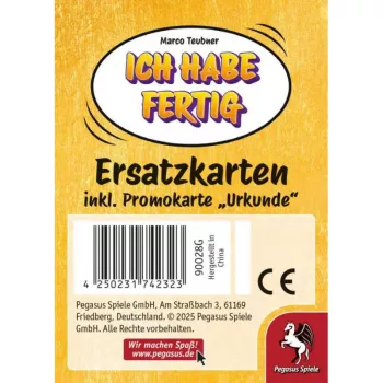 PEGASUS Ich habe fertig - carte di ricambio incl. certificato promo (espansione)