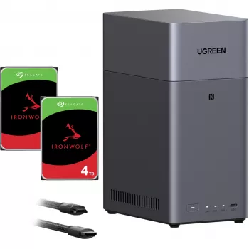 UGREEN DH2300 bundle con 2x Seagate IronWolf NAS 4TB CMR (nero)