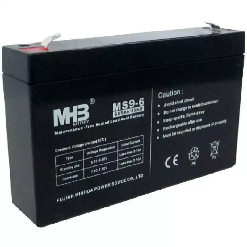 PowerWalker Batteria MHB MS9-6 6V 9Ah batteria al piombo-acido sigillata per sistemi UPS