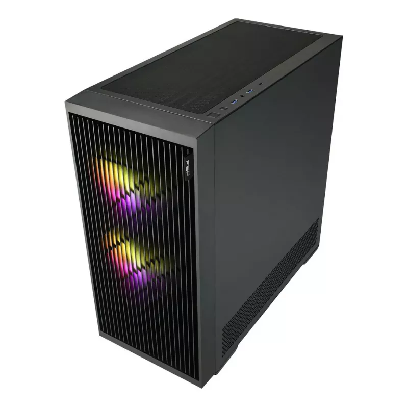 Fortron M330 case per PC mini-tower con vetro temperato, nero