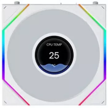 Lian Li UNI FAN TL120 LCD FLEX Wireless ARGB bianco 120 mm Reverse Blade ventola per case