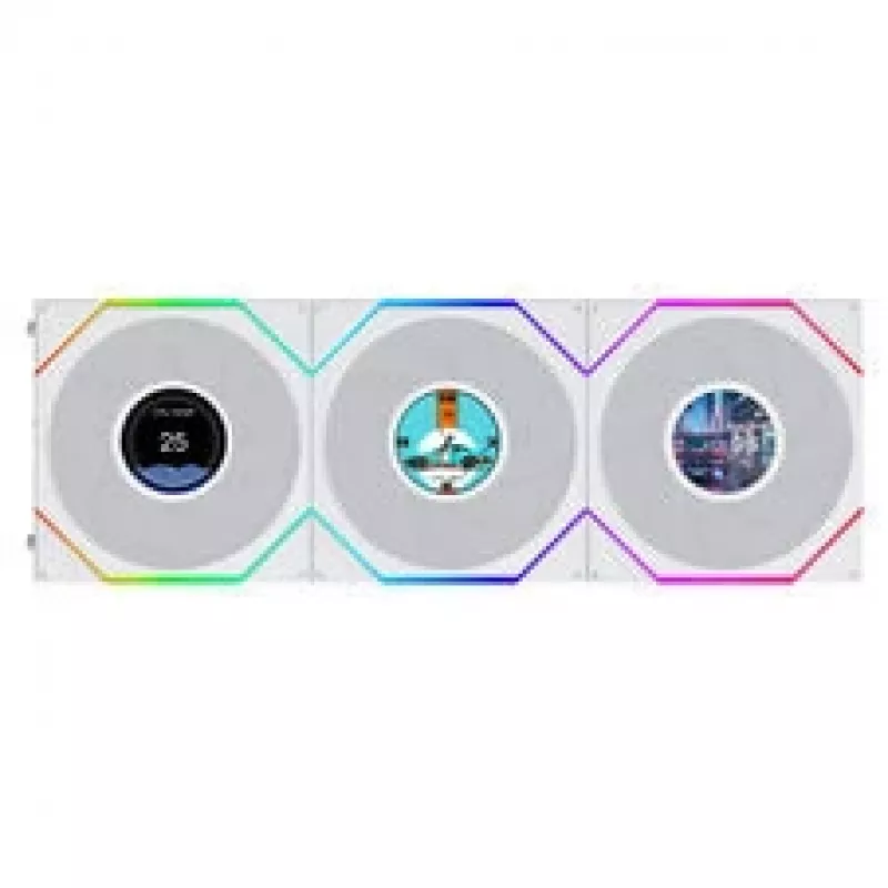Lian Li UNI FAN TL120 LCD FLEX Wireless ARGB Reverse confezione da 3 bianco 120mm ventola per case