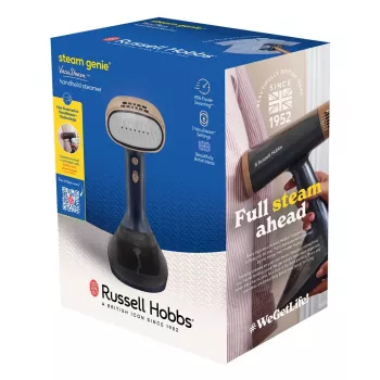 Russell Hobbs Steam Genie VacuSteam Stiratore a vapore portatile 28550-56 – 1800 W, 200 ml, Bianco/Blu