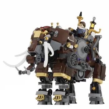 Lumibricks Steamphant elefante steampunk mattoncini LED 800 pezzi modello da esposizione alimentato USB