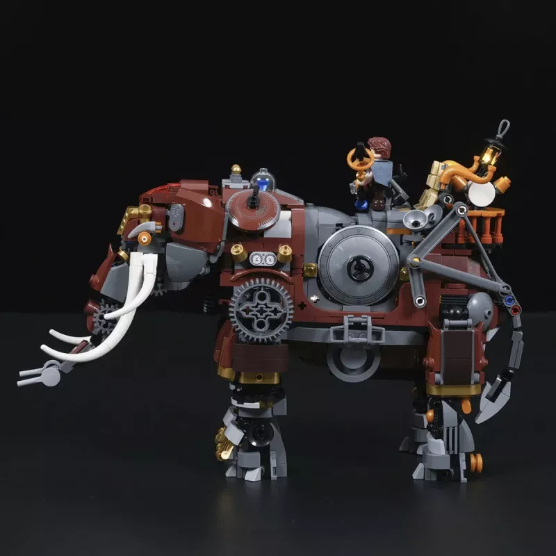Lumibricks Steamphant elefante steampunk mattoncini LED 800 pezzi modello da esposizione alimentato USB