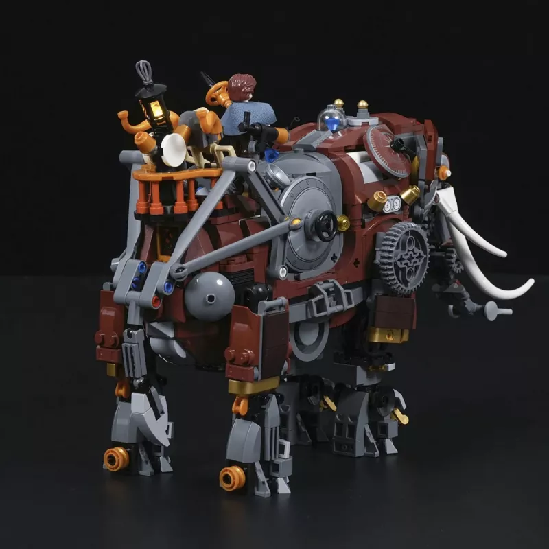 Lumibricks Steamphant elefante steampunk mattoncini LED 800 pezzi modello da esposizione alimentato USB