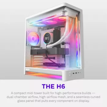 NZXT H6 2026 case gaming mid-tower airflow bianco vetro temperato