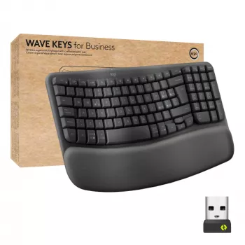 Logitech Ergo Series Wave Keys for Business tastiera ergonomica wireless, layout italiano, grafite
