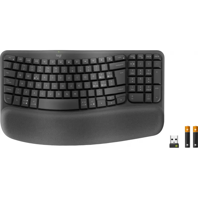 Logitech Ergo Series Wave Keys for Business tastiera ergonomica wireless, layout italiano, grafite