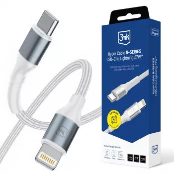 3mk Hyper Cable N-SERIES USB-C a Lightning 3m PD 3.0 9V/3A 27W bianco