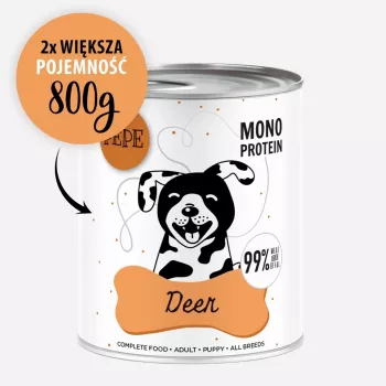 Paka Zwierzaka Pepe Cervo Cibo umido per cani con cervo 800g