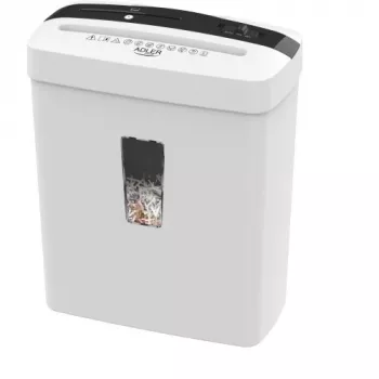 Adler AD 1037 Distruggidocumenti a particelle bianco, 10 fogli, P-4, contenitore 21L