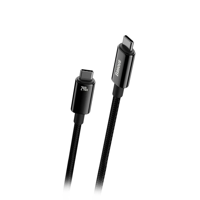 Baseus Tungsten Gold cavo ricarica rapida USB-C a USB-C 240W 1 m nero