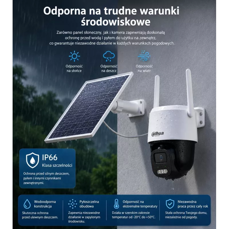 DAHUA BP5E telecamera di sicurezza pan-tilt 4G LTE alimentata a energia solare 5MP con visione notturna a colori