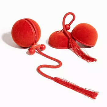 Cheerble WICKED BALL DUO2-VINTAGE RED giocattolo intelligente interattivo per animali, 2 palline, ricarica USB-C, impermeabile IP65, 3 modalità di gioco, per gatti e cani di piccola taglia