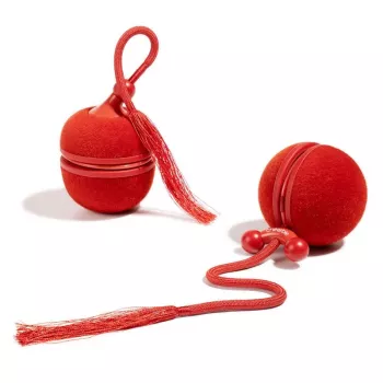 Cheerble WICKED BALL DUO2-VINTAGE RED giocattolo intelligente interattivo per animali, 2 palline, ricarica USB-C, impermeabile IP65, 3 modalità di gioco, per gatti e cani di piccola taglia