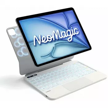 Inateck NeoMagic KB903-11A custodia con tastiera magnetica per iPad Air 11 / iPad Pro 11, QWERTZ, bianco latte