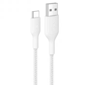 Belkin BOOSTCHARGE cavo USB-C a USB-A intrecciato 2m bianco