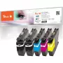 PEACH Ink multipack PI500-430 compatibile con Brother LC-421 (nero, ciano, magenta, giallo) - confezione da 4