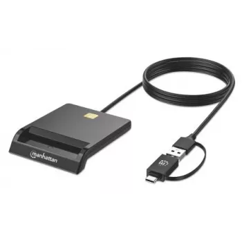 Manhattan lettore di smart card combo USB-C e USB-A, nero