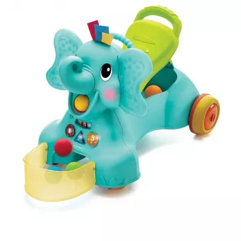 B-KIDS elefante 3-in-1 per sedersi, camminare e cavalcare di Infantino