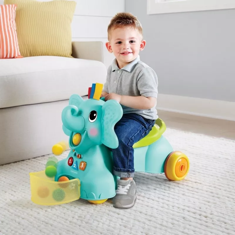 B-KIDS elefante 3-in-1 per sedersi, camminare e cavalcare di Infantino