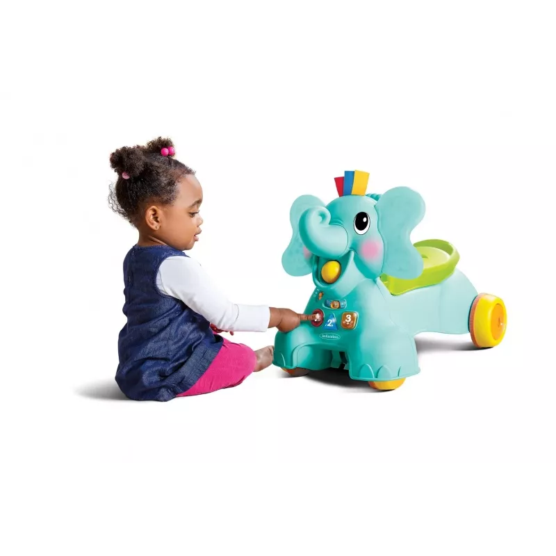 B-KIDS elefante 3-in-1 per sedersi, camminare e cavalcare di Infantino