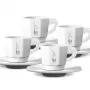 Bialetti RTATZ402 set tazzine da espresso, 4 pezzi, porcellana bianca, 75 ml