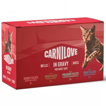 Multipack bustine per gatti Carnilove con salsa 12x85g