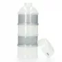 Alecto BF-4 contenitore per latte in polvere con 3 scomparti, senza BPA, a tenuta stagna, bianco/trasparente