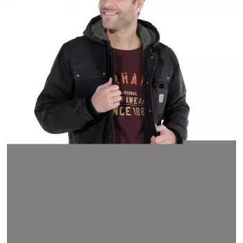 Carhartt Sandstone Barlett giacca uomo giacca da lavoro con fodera Sherpa e cappuccio, trattamento DWR, schiena Bi-Swing, cuciture a tripla impuntura, Carhartt marrone