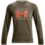 Under Armour UA Rival Terry Logo Crew felpa uomo verde bosco