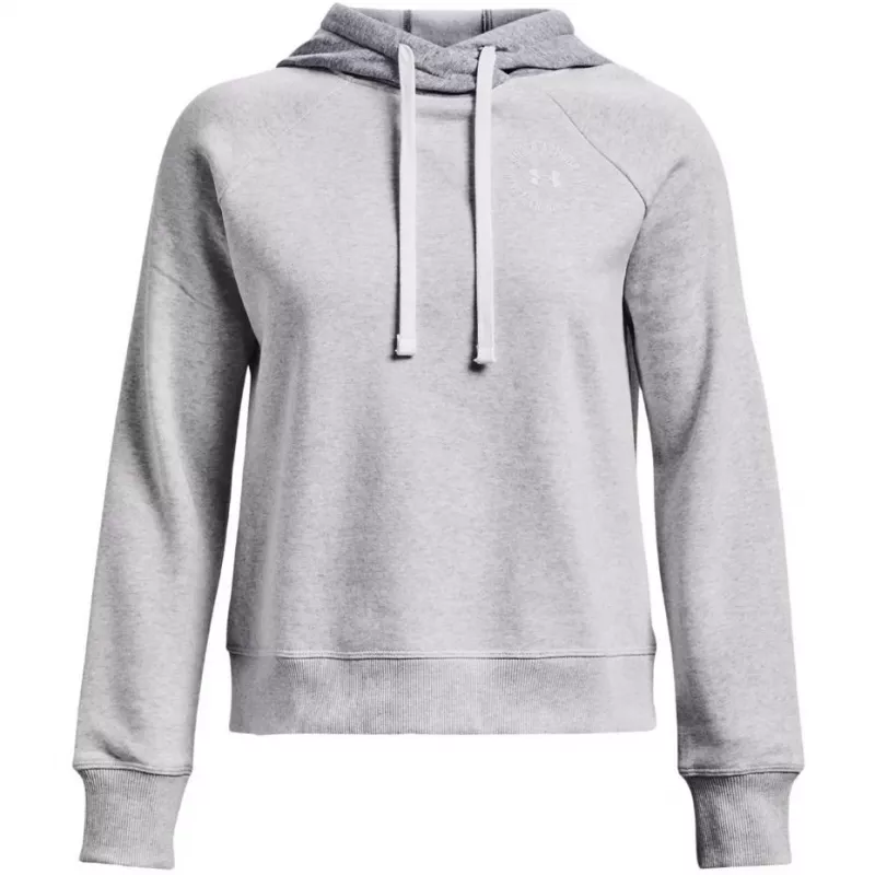 Under Armour donna Rival Fleece Colourblock Hoodie Mod Gray/bianco