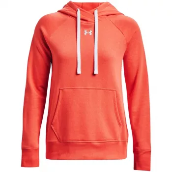 Under Armour donna Rival Fleece HB Hoodie Phoenix Fire/bianco 1356317 877