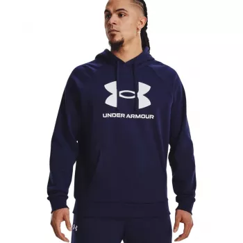 Under Armour Rival Fleece Logo HD felpa con cappuccio uomo Navy Medium