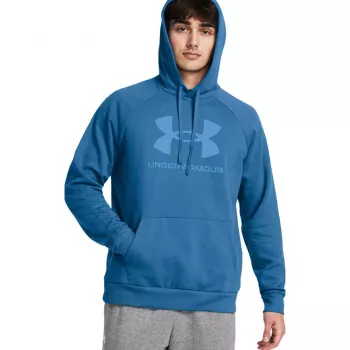 Under Armour Rival Fleece Logo HD felpa con cappuccio uomo Academy Blue M