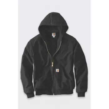 Carhartt J140 Firm Duck Active giacca - giacca da lavoro uomo con fodera in flanella trapuntata, nero
