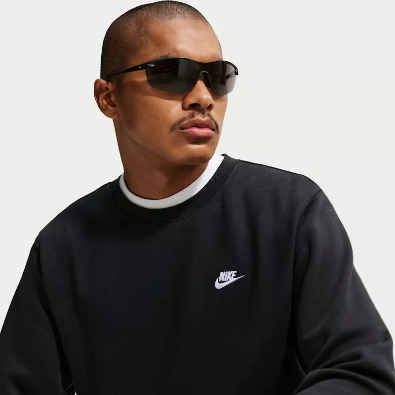 Nike Club Fleece felpa con cappuccio uomo nero S