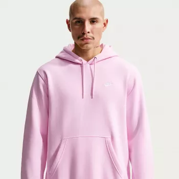 Nike Club Fleece felpa con cappuccio uomo rosa chiaro FN3859-663 taglia L