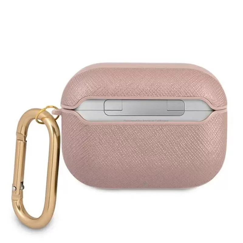 GUESS GUAPSASMP custodia per AirPods Pro Saffiano Script Metal Collection rosa