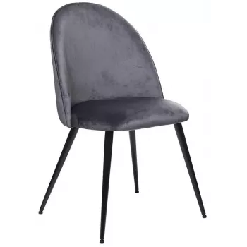 Sedia da pranzo in tessuto grigio Slano con struttura in metallo