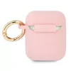 GUESS GUA2SSSI custodia per AirPods 1/2 rosa in silicone Vintage Script